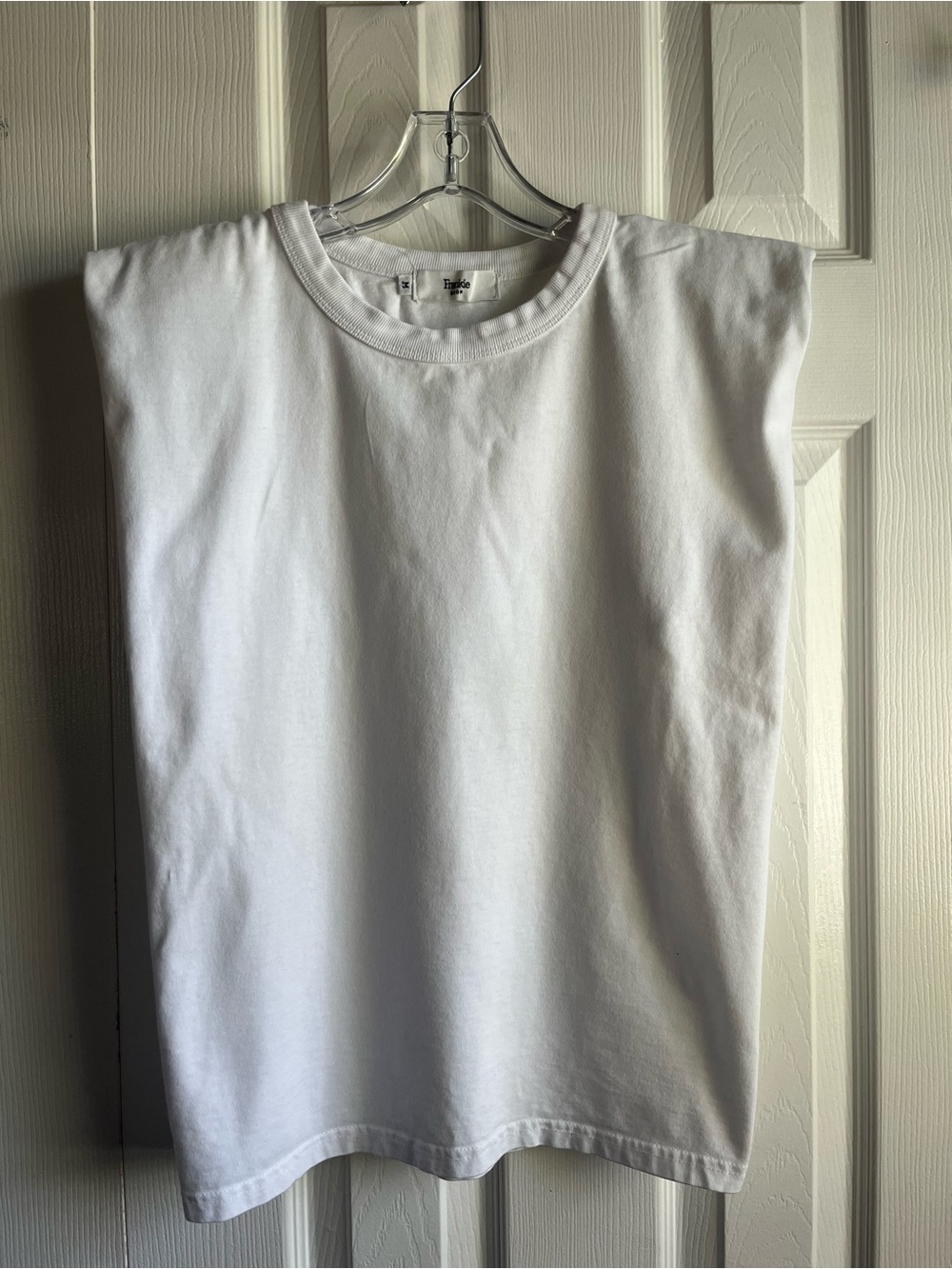 Frankie Shop Eva white shoulder pad muscle tee size medium. - Picture 2 of 5